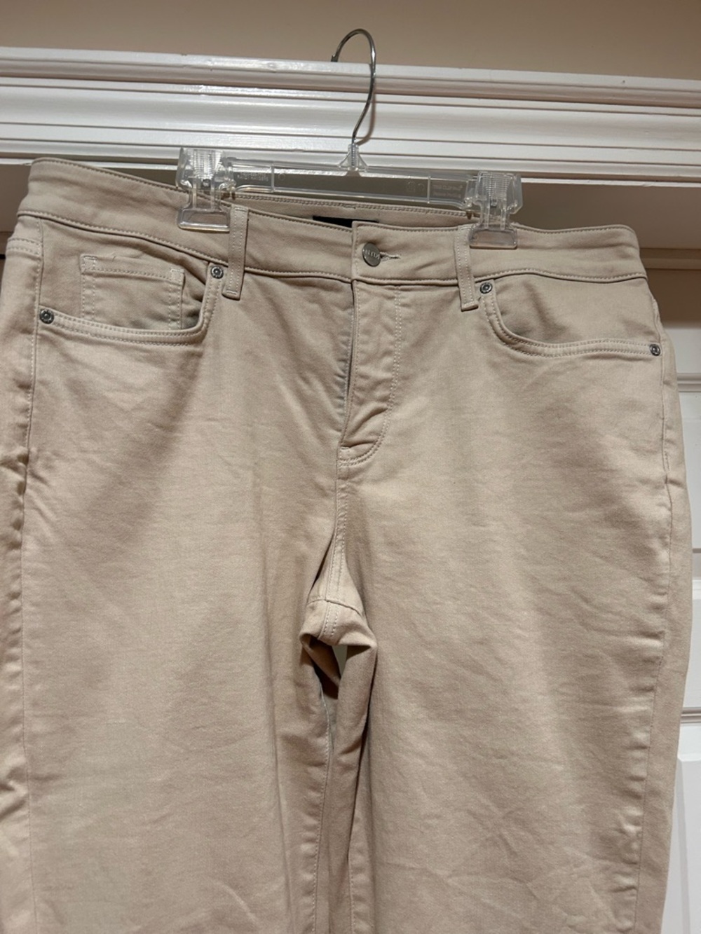 NYDJ Beige Cropped Straight-Leg Jeans - Picture 2 of 7